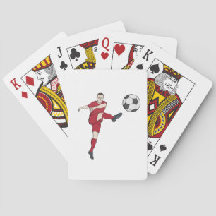 Retro fotbollsspelare sparkar boll Volley Action G Casinokort