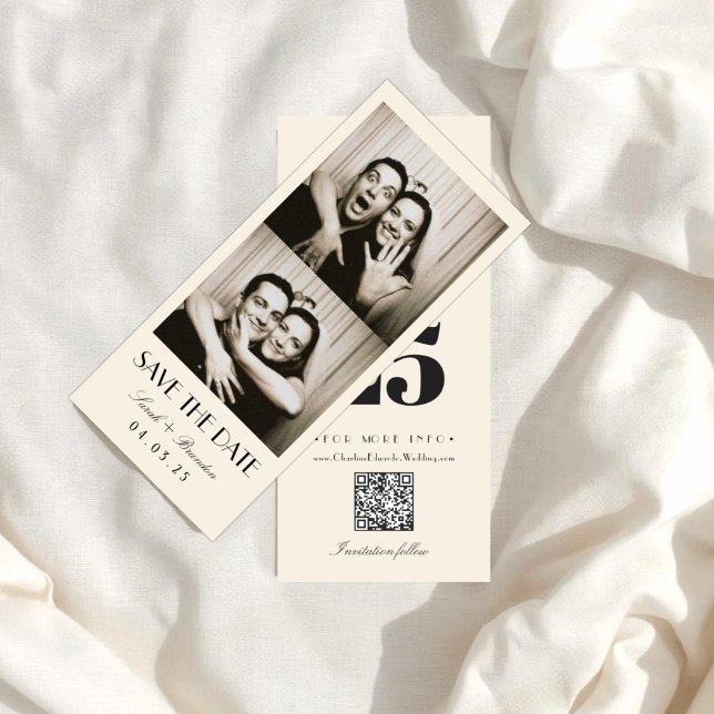 Retro Fotobutik Typografi Qrcode Spara Datum  (Skapare uppladdad)