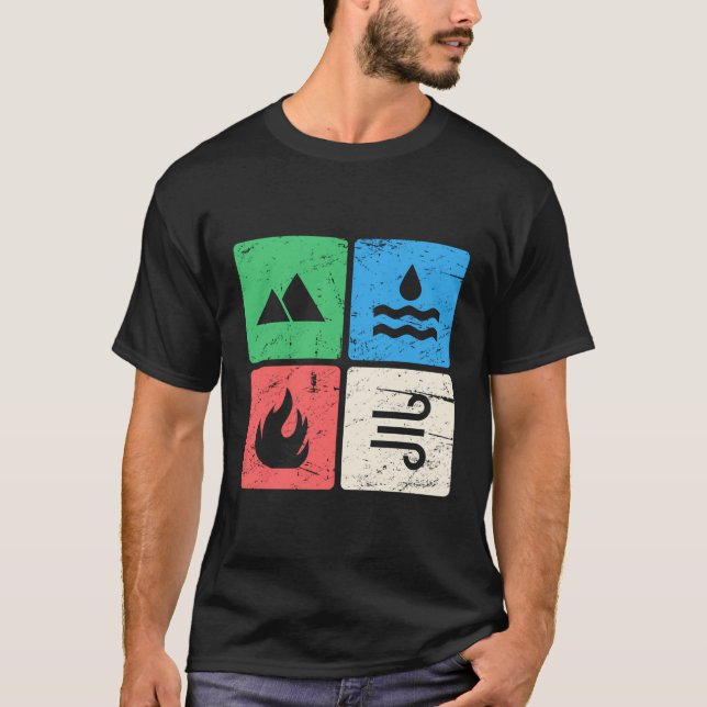 Retro Four Inslag Hoodie T Shirt (Framsida)