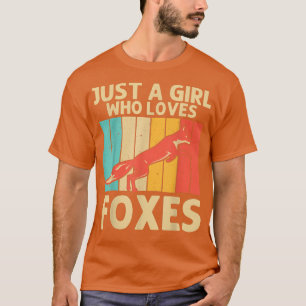 Retro Fox-design för flickor Bards Women Vild Fox  T Shirt