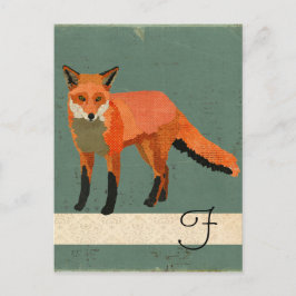 Retro Fox Monogram vykort