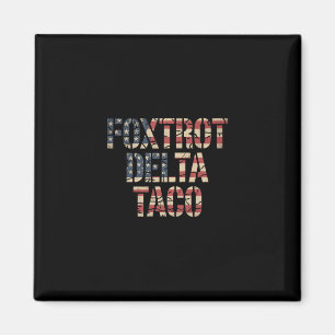 Retro Fox Röd Delta Taco Rolig Trump Motstå Vintag Magnet