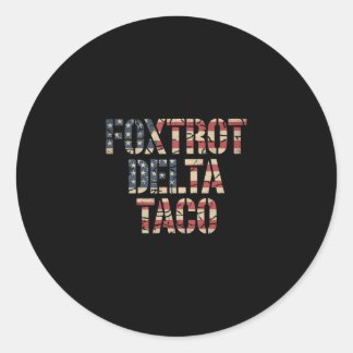 Retro Fox Röd Delta Taco Rolig Trump Motstå Vintag Runt Klistermärke