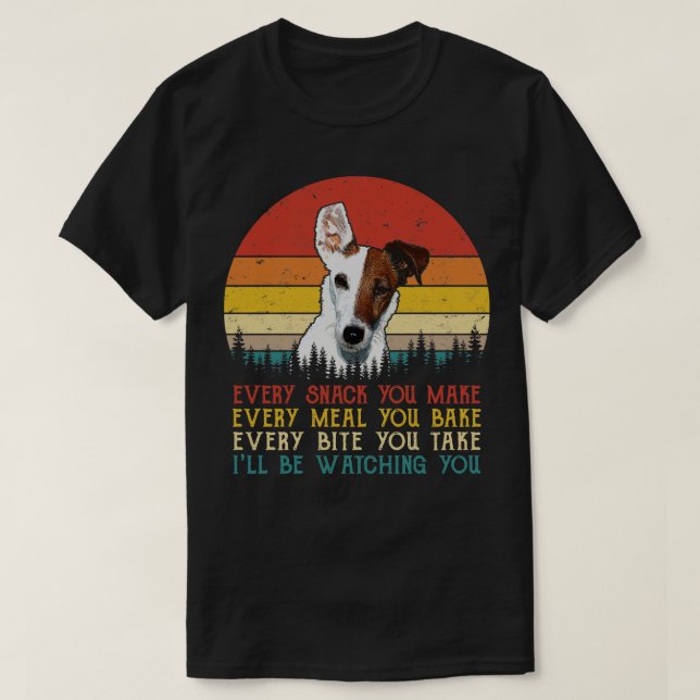 Retro Fox Terriers jämnar ut alla spår du gör Kväl T Shirt (Design framsida)