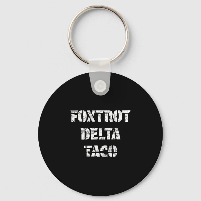 Retro Foxtrot Delta Taco  Nyckelring (Framsida)