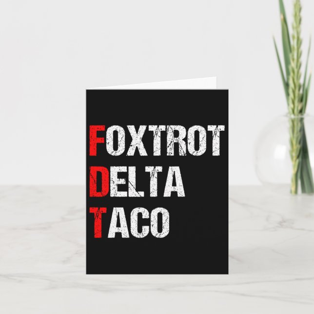 Retro Foxtrot Delta Taco Trump Chickens ut Kort (Framsida)