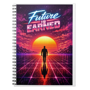 Retro Framtid Motivation Affisch Anteckningsbok