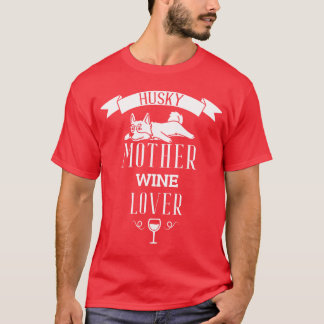 Retro från Husky Mor Vin Älskare T Shirt