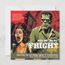 Retro Frankenstein Vintage Skräck Halloween-fest Inbjudningar