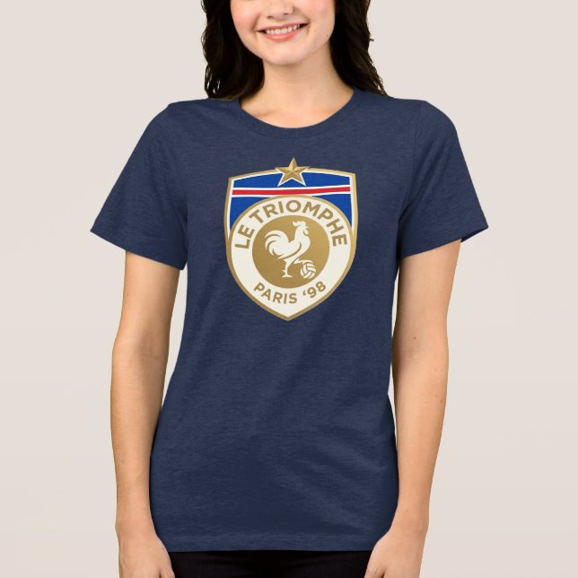Retro Frankrike VM 1998 fotbollströja T Shirt (Framsida)