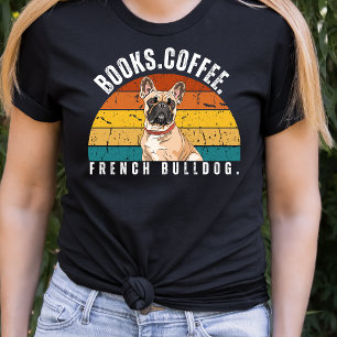 Retro Fransk Bulldog Bokar Coffee T-Shirt