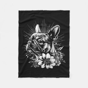 Retro Fransk Bulldog Hund älskare Tattoo Stil _1 Fleecefilt