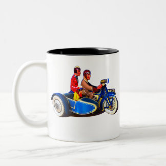 RETRO FRANSK MOTOROCYCLE + SIDECAR MUGG