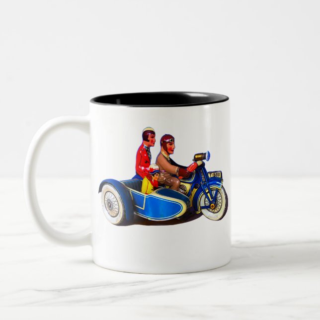 RETRO FRANSK MOTOROCYCLE + SIDECAR MUGG (Vänster)