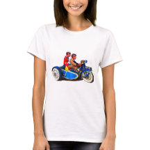 RETRO FRANSK MOTOROCYCLE + SIDECAR T-SHIRT
