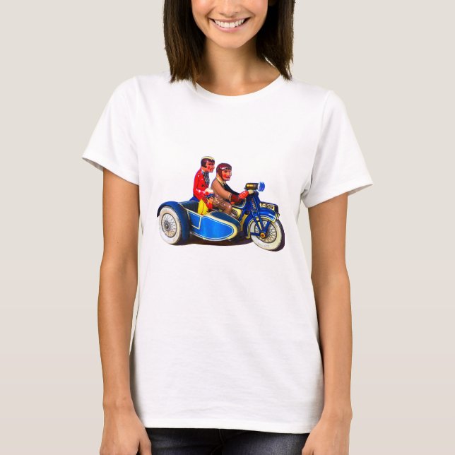 RETRO FRANSK MOTOROCYCLE + SIDECAR T-SHIRT (Framsida)