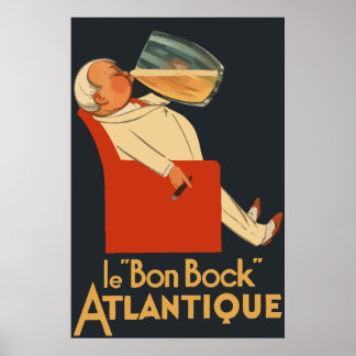 Retro Fransk-öl och Le Bon Bock Poster