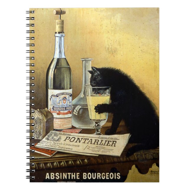 Retro-fransken poster "absinthe bourgeois" anteckningsbok med spiral (Framsidan)