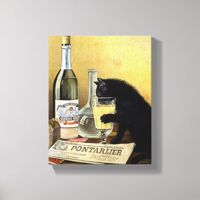 Retro-fransken poster "absinthe bourgeois" canvastryck (Framsida)