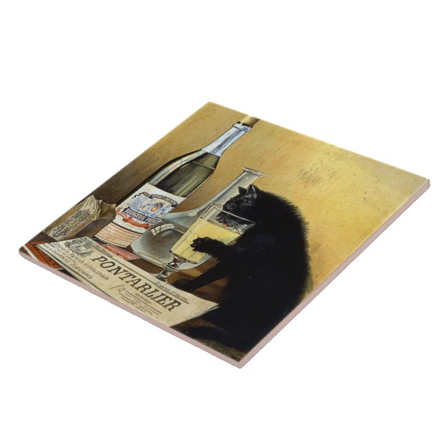 Retro-fransken poster "absinthe bourgeois" kakelplatta (Sidan)