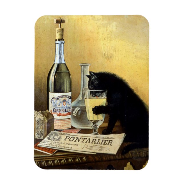 Retro-fransken poster "absinthe bourgeois" magnet (Vertikal)