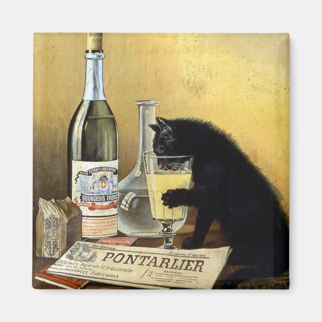 Retro-fransken poster "absinthe bourgeois" magnet (Framsidan)