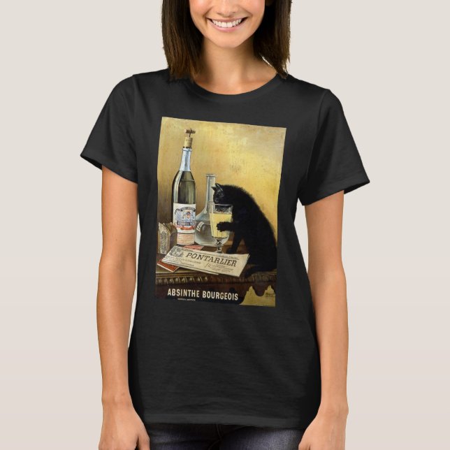 Retro-fransken poster "absinthe bourgeois" tee (Framsida)