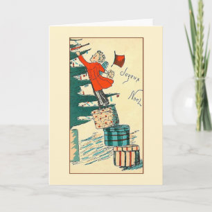 Retro franskJoyeux Noël julkort Helgkort