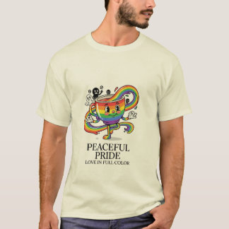 Retro Fredlig Stolthet Regnbåge Kaffe Kopp T-Shirt