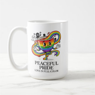 Retro Fredlig Stolthet Regnbåge Kaffe Kopp T-Shirt