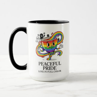 Retro Fredlig Stolthet Regnbåge Kaffe Kopp T-Shirt