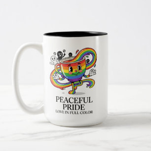Retro Fredlig Stolthet Regnbåge Kaffe Kopp T-Shirt