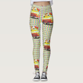 Retro Fredstecken Hippy Van 1960's 1970's Leggings