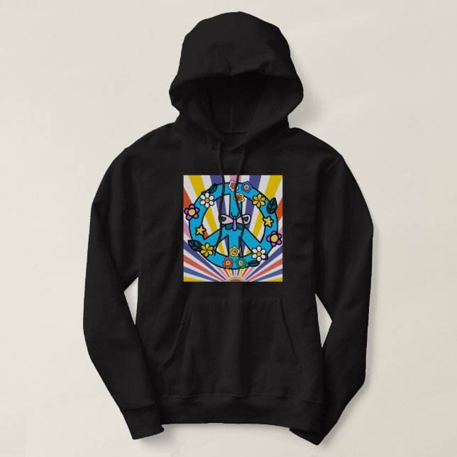 Retro Fredstecken Hoodie (Design framsida)
