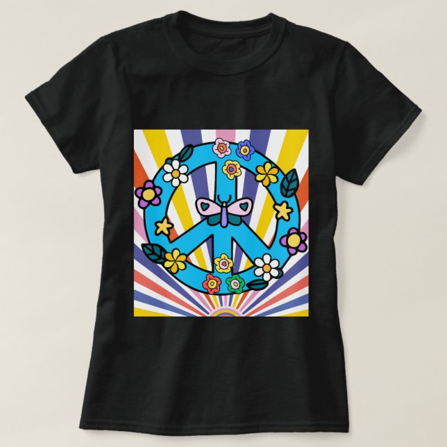 Retro Fredstecken T Shirt (Design framsida)