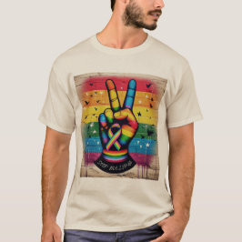 Retro Fredstecken T-Shirt Mot Mobbing