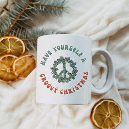 Retro-Fredsteckenet har en groovisk jul Kaffemugg