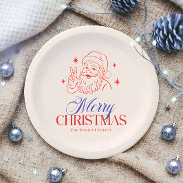 Retro Fredsteckenet Santa God jul