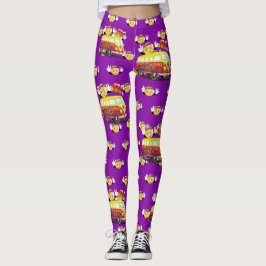 Retro fredsteckenSmiley Hippy Skåpbil 60-tal 1970 Leggings