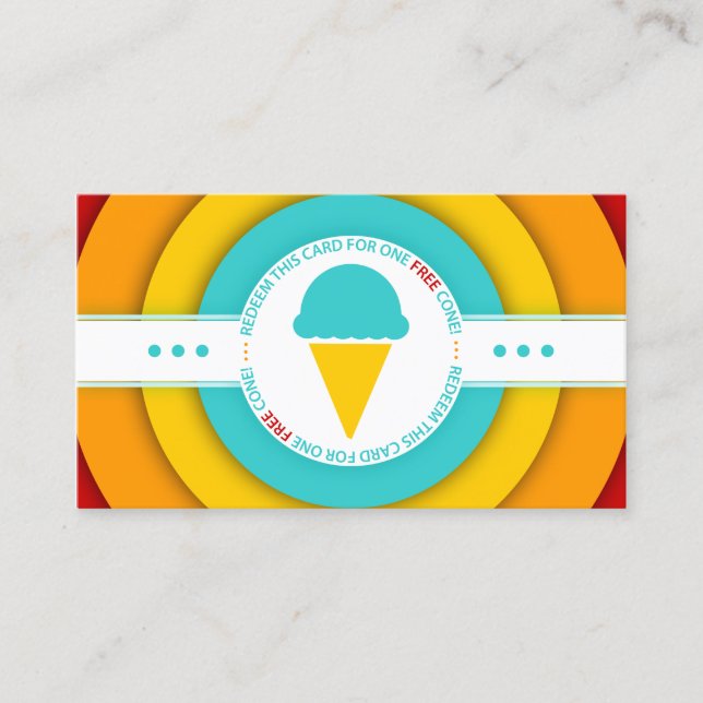 REtro FREE ICE CREAM CONE coupon Rabattkort (Framsida)