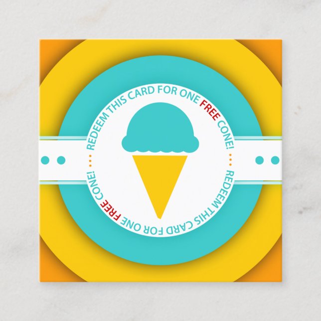 REtro FREE ICE CREAM CONE coupon Rabattkort (Framsida)