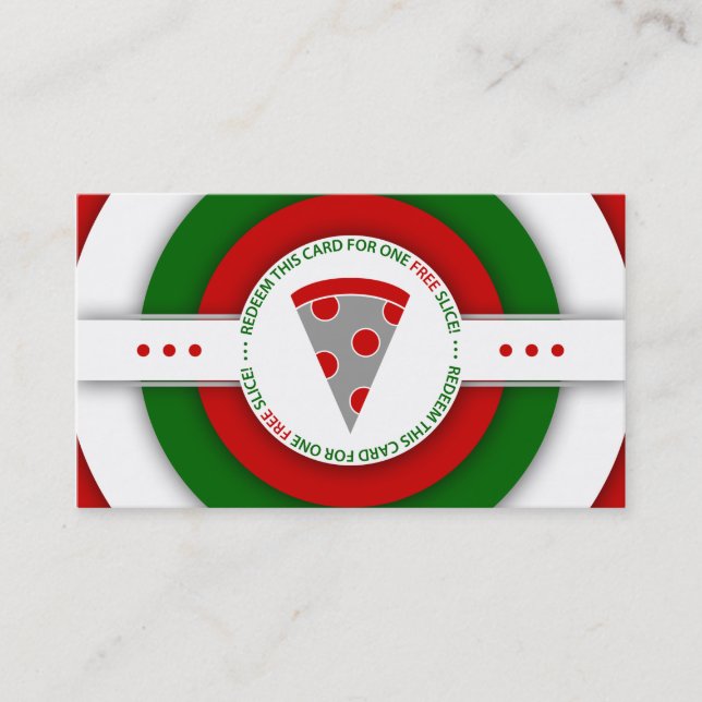 retro FREE PIZZA SLICE coupon Rabattkort (Framsida)