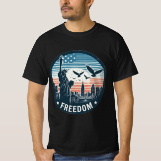 Retro Freedom: Frihetsgudinnan & Eagle T Shirt