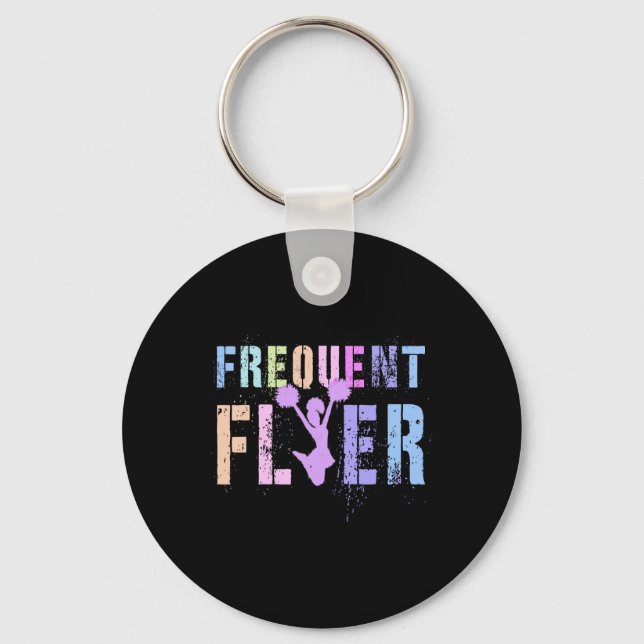 Retro Frequent Flyer Cheerleading Lag Cheerleader Nyckelring (Framsida)