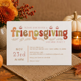 Retro Friendsgiving Middagsfest Inbjudan