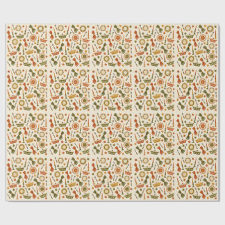 Retro Friendsgiving Middagsklubb Middagsmönster Presentpapper