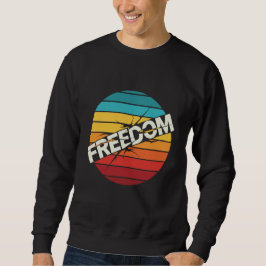 Retro Frihet Grafisk T-Shirt – Vintage Typografi Lång Ärmad Tröja