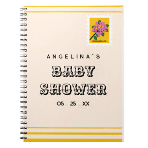 Retro Frimärke Baby Shower Gift List bärbar dator Anteckningsbok