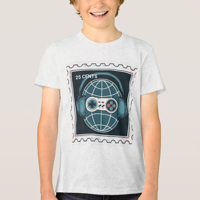 RETRO FRIMÄRKE OF GAME CONTROLLER T SHIRT (Framsida)