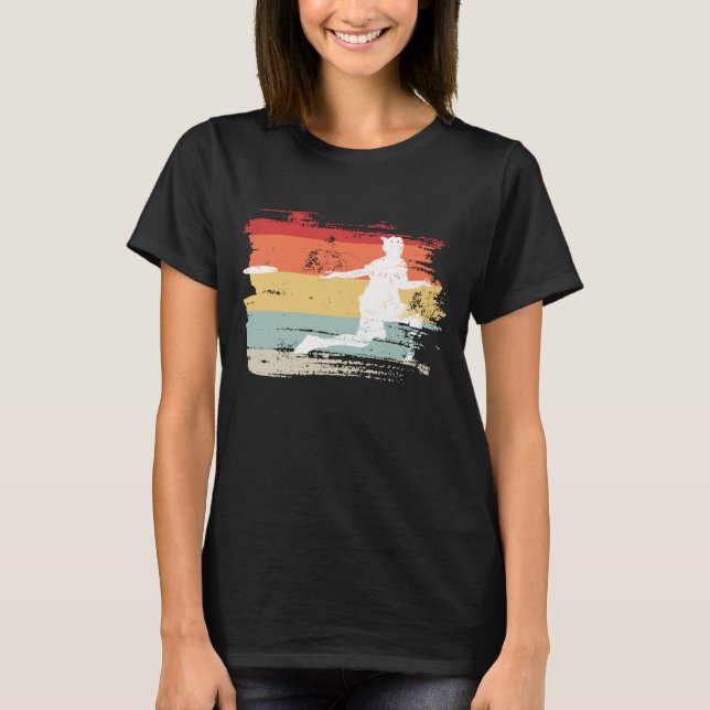 Retro Frisbee Disk Golf 1 T Shirt (Framsida)